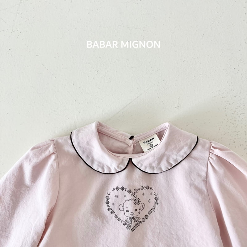 Babar Mignon - Korean Children Fashion - #fashionkids - Heart Bear Blouse - 9