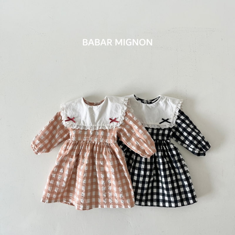 Babar Mignon - Korean Children Fashion - #fashionkids - Big Collar Ribbon One-piece