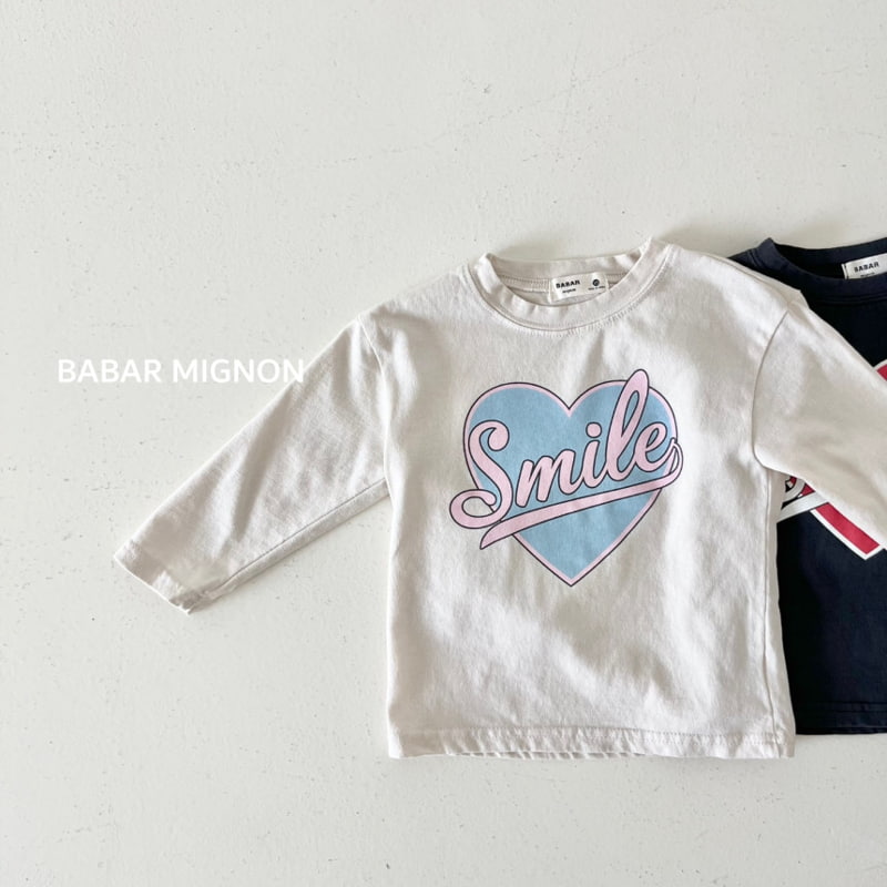 Babar Mignon - Korean Children Fashion - #kidsshorts - Smile Heart Tee - 11