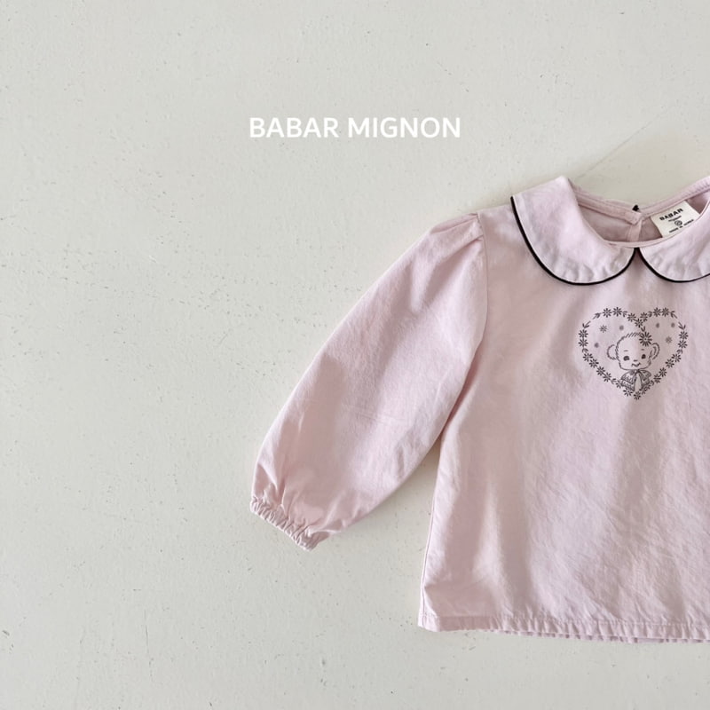 Babar Mignon - Korean Children Fashion - #kidsshorts - Heart Bear Blouse - 10