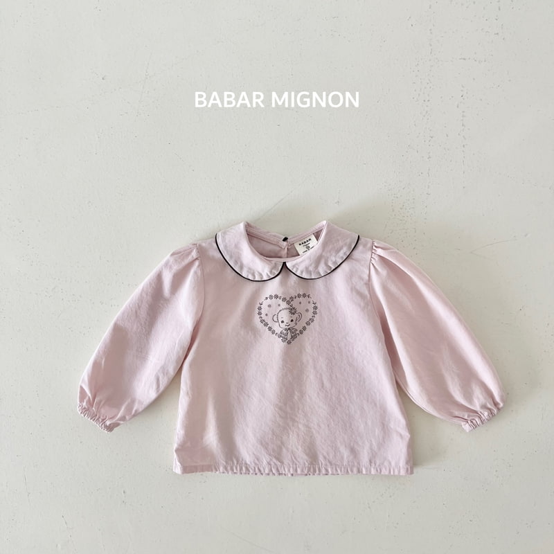 Babar Mignon - Korean Children Fashion - #kidsstore - Heart Bear Blouse - 11