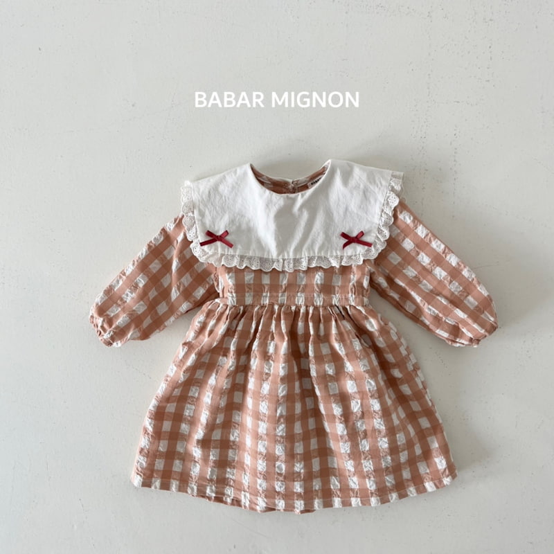 Babar Mignon - Korean Children Fashion - #kidsstore - Big Collar Ribbon One-piece - 3