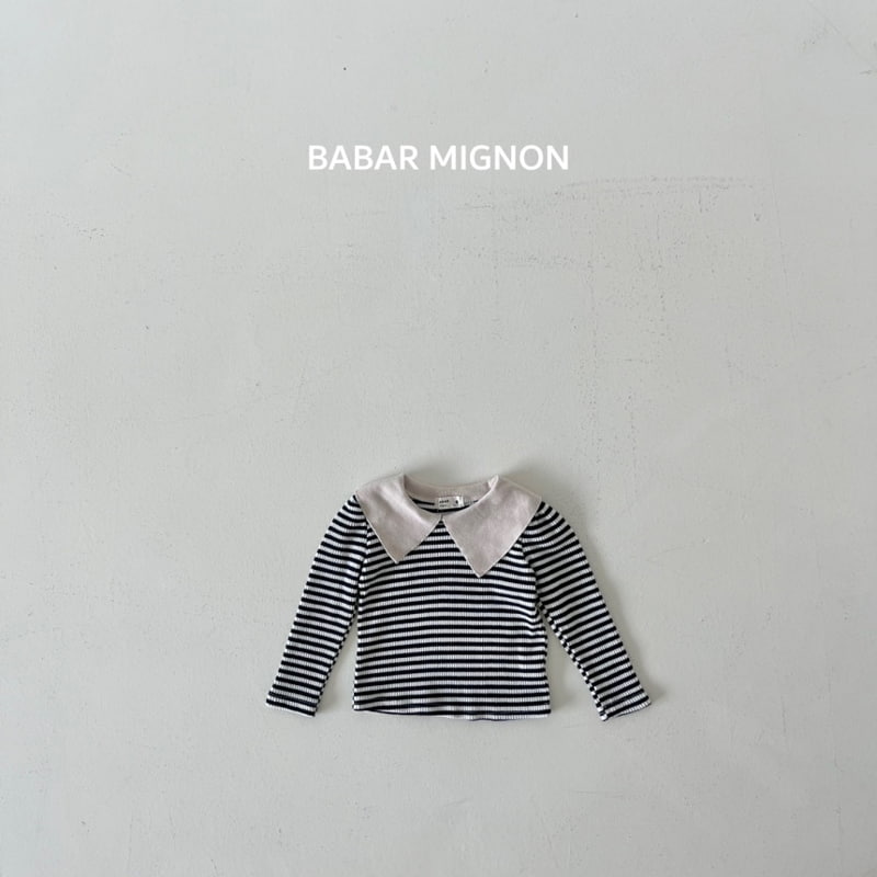 Babar Mignon - Korean Children Fashion - #kidzfashiontrend - Stripe Collar Tee - 9