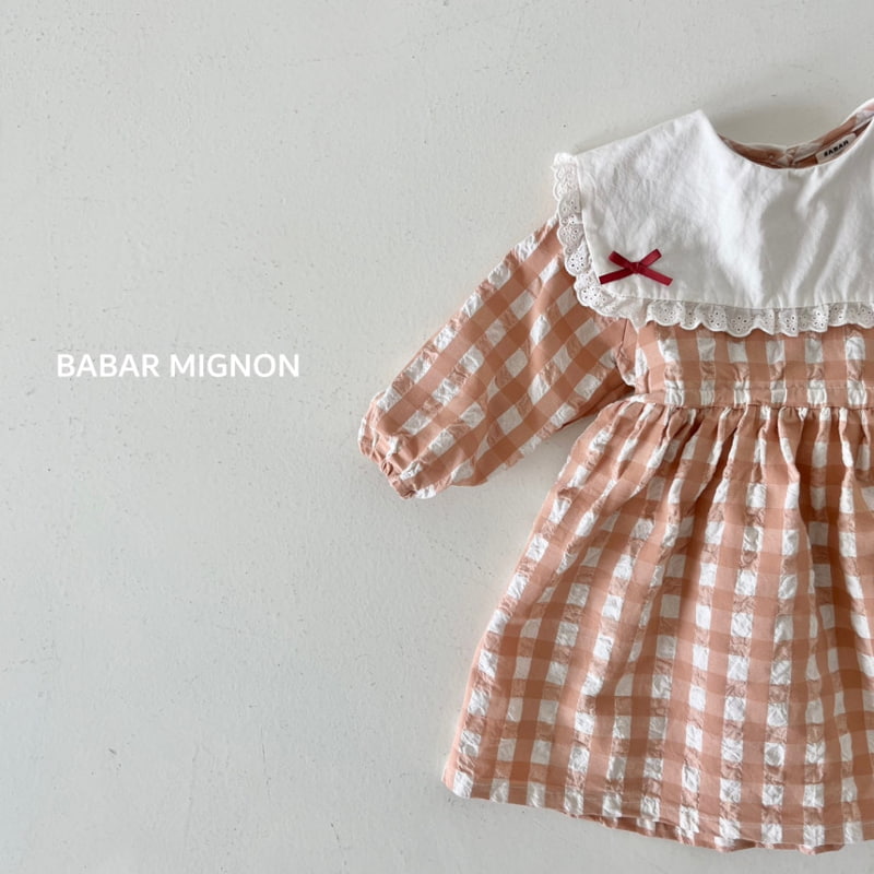 Babar Mignon - Korean Children Fashion - #kidsstore - Big Collar Ribbon One-piece - 4