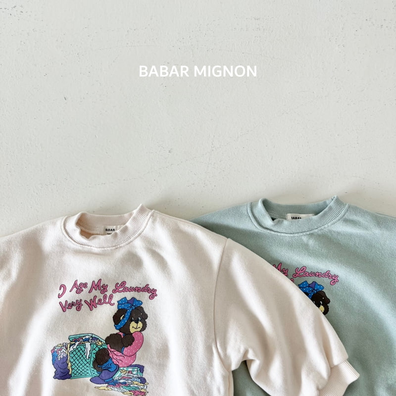 Babar Mignon - Korean Children Fashion - #littlefashionista - Laundary Bear Sweatshirts - 3