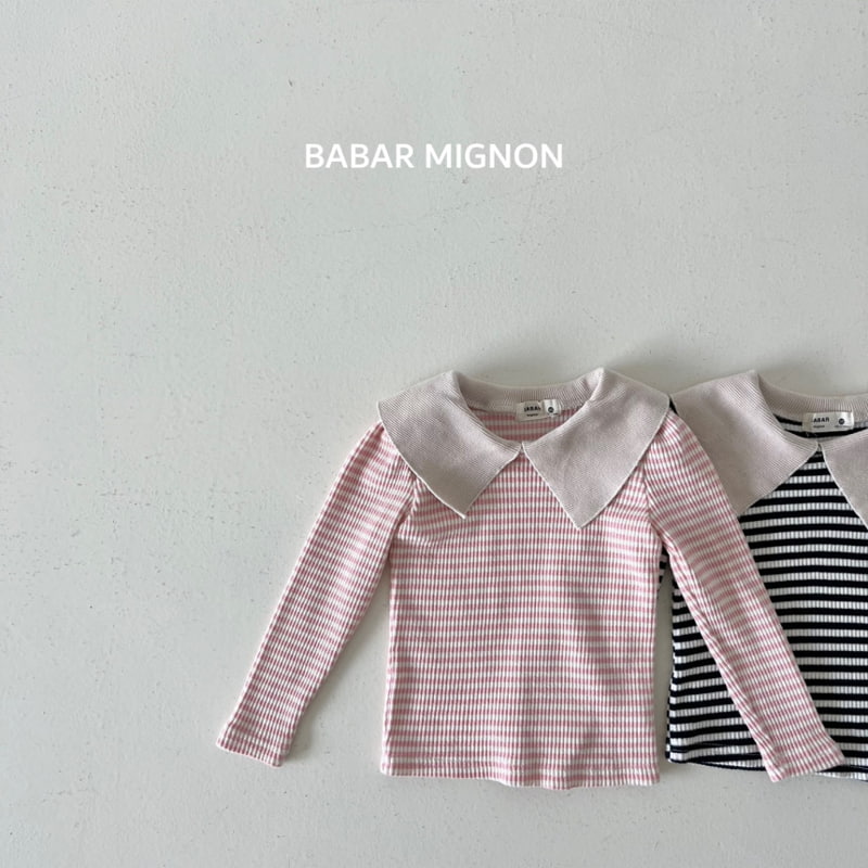 Babar Mignon - Korean Children Fashion - #littlefashionista - Stripe Collar Tee - 11