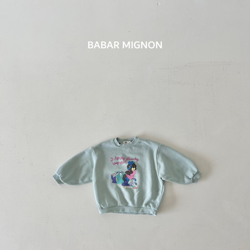 Babar Mignon - Korean Children Fashion - #littlefashionista - Laundary Bear Sweatshirts - 4