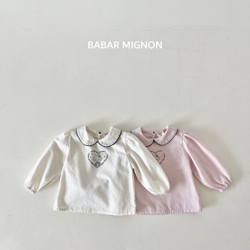 Babar Mignon - Korean Children Fashion - #magicofchildhood - Heart Bear Blouse