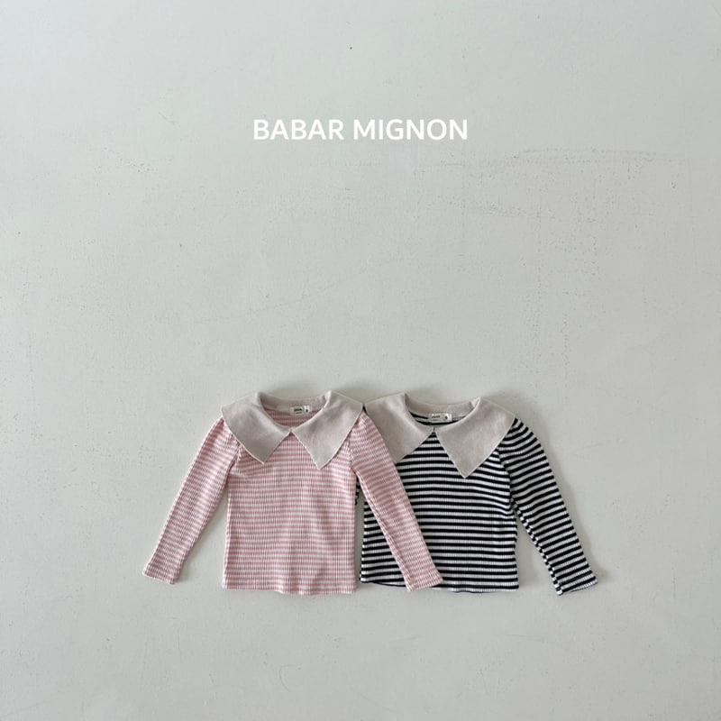 Babar Mignon - Korean Children Fashion - #magicofchildhood - Stripe Collar Tee - 12