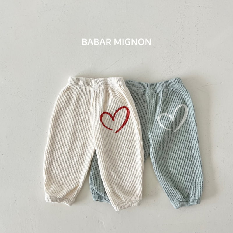 Babar Mignon - Korean Children Fashion - #magicofchildhood - Heart Waffle Jogger Pants - 11