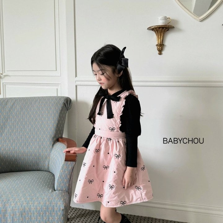 Babychou - Korean Children Fashion - #Kfashion4kids - Ribbon Bonding One-piece - 8