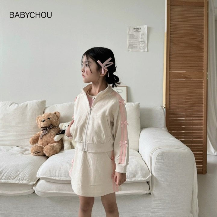 Babychou - Korean Children Fashion - #childofig - Sugar Ribbon Zip-up - 7