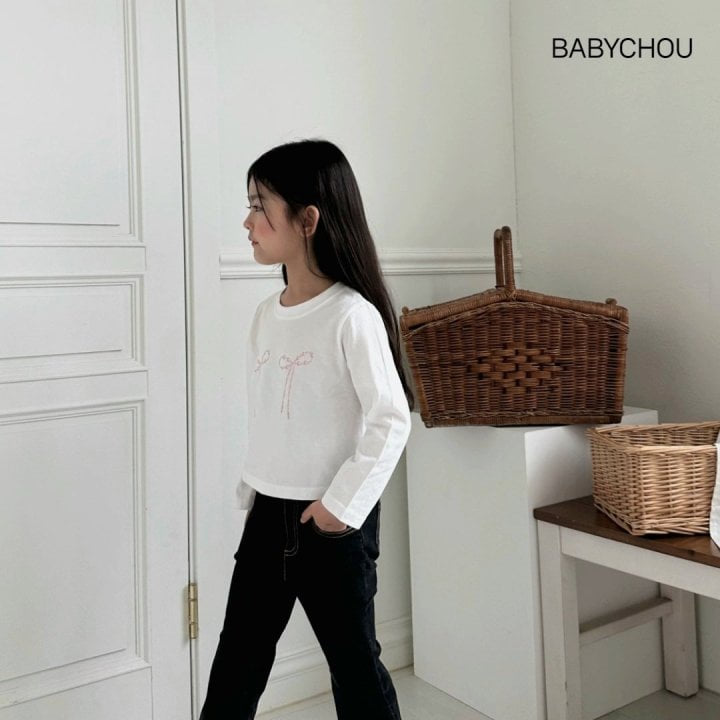 Babychou - Korean Children Fashion - #childofig - Bloom Ribbon Tee - 6