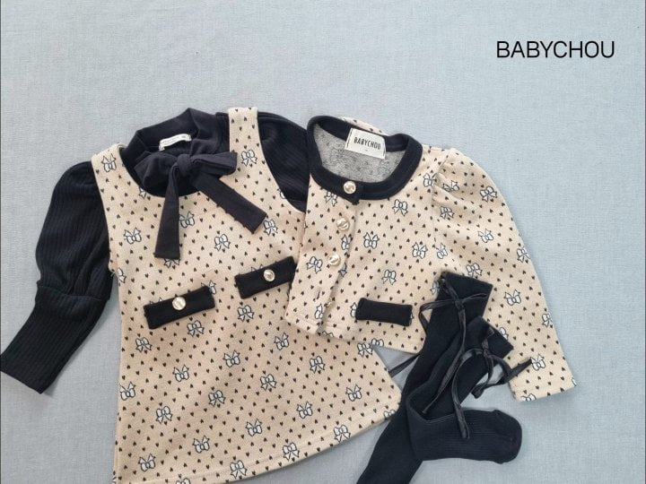 Babychou - Korean Children Fashion - #childofig - Heart Ribbon Jacket - 2