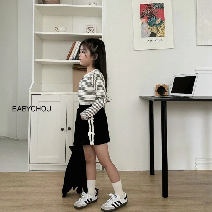 Babychou - Korean Children Fashion - #childrensboutique - Melton Stripe Tee - 10