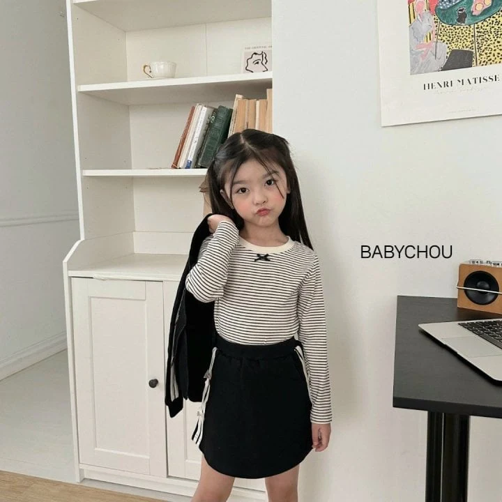 Babychou - Korean Children Fashion - #designkidswear - Melton Stripe Tee - 11