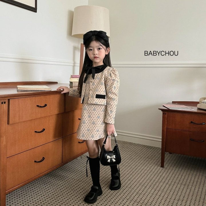 Babychou - Korean Children Fashion - #fashionkids - Heart Ribbon Jacket - 6