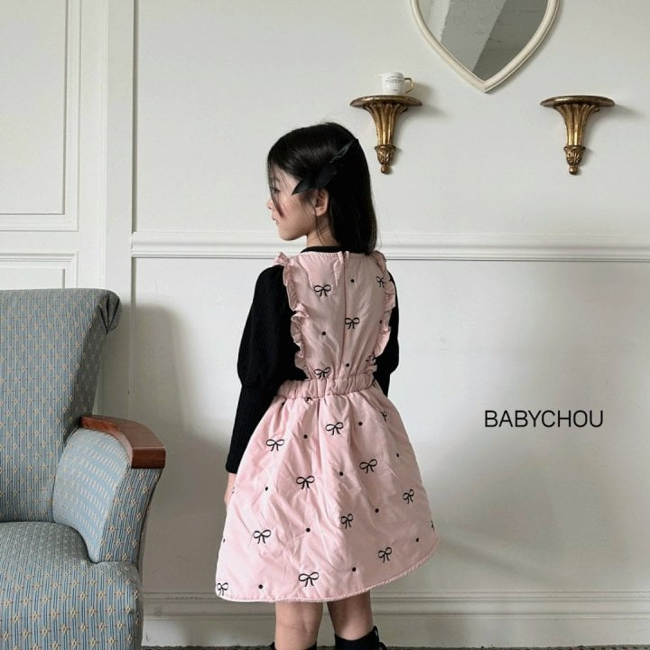 Babychou - Korean Children Fashion - #littlefashionista - Ribbon Bonding One-piece - 9