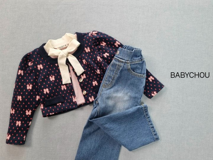 Babychou - Korean Children Fashion - #littlefashionista - Heart Ribbon Jacket - 11