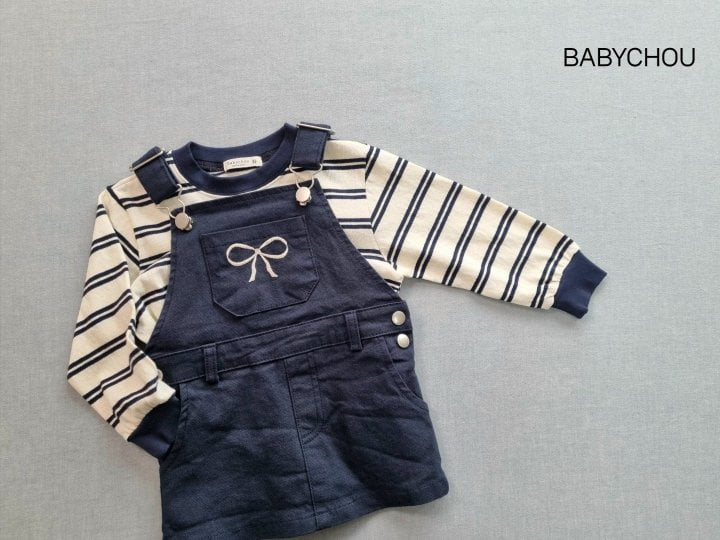 Babychou - Korean Children Fashion - #magicofchildhood - Moss Stripe Tee - 3