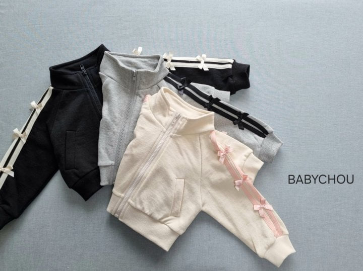 Babychou - Korean Children Fashion - #magicofchildhood - Sugar Ribbon Zip-up