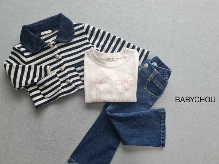 Babychou - Korean Children Fashion - #magicofchildhood - Bloom Ribbon Tee - 3