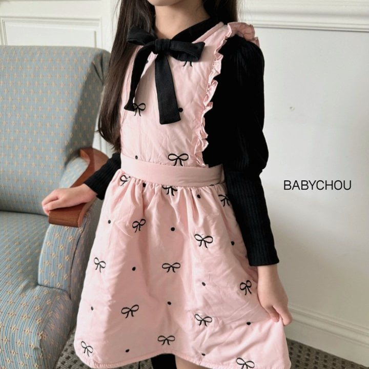 Babychou - Korean Children Fashion - #minifashionista - Ribbon Bonding One-piece - 11