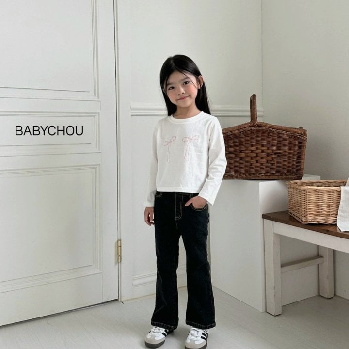 Babychou - Korean Children Fashion - #magicofchildhood - Bloom Ribbon Tee - 4