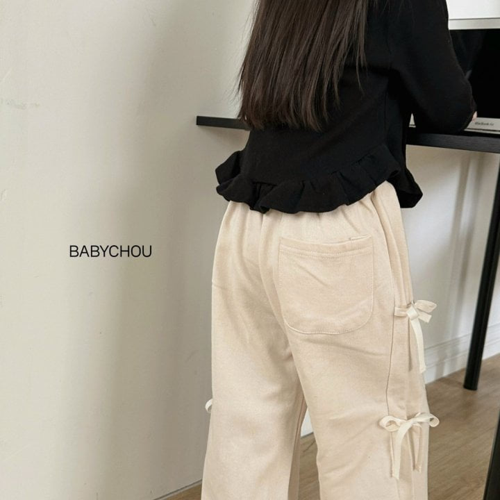 Babychou - Korean Children Fashion - #minifashionista - Wide Ribbon Pants - 7