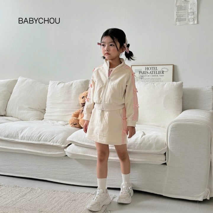 Babychou - Korean Children Fashion - #prettylittlegirls - Sugar Ribbon Zip-up - 3