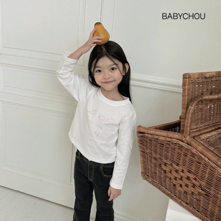 Babychou - Korean Children Fashion - #prettylittlegirls - Bloom Ribbon Tee - 5