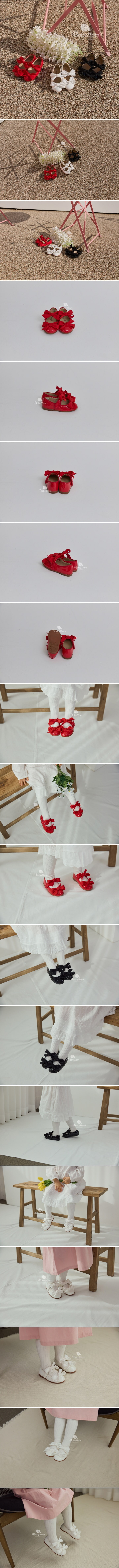 Babyzzam - Korean Children Fashion - #todddlerfashion - Two Ribbon Flat