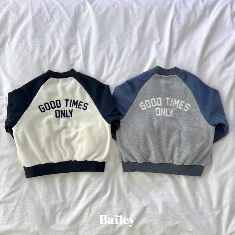 Bailey - Korean Children Fashion - #fashionkids - Fleece Baseball Jumper - 2