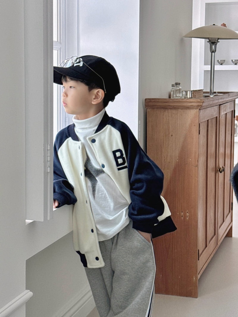 Bailey - Korean Children Fashion - #littlefashionista - Fleece Baseball Jumper - 7