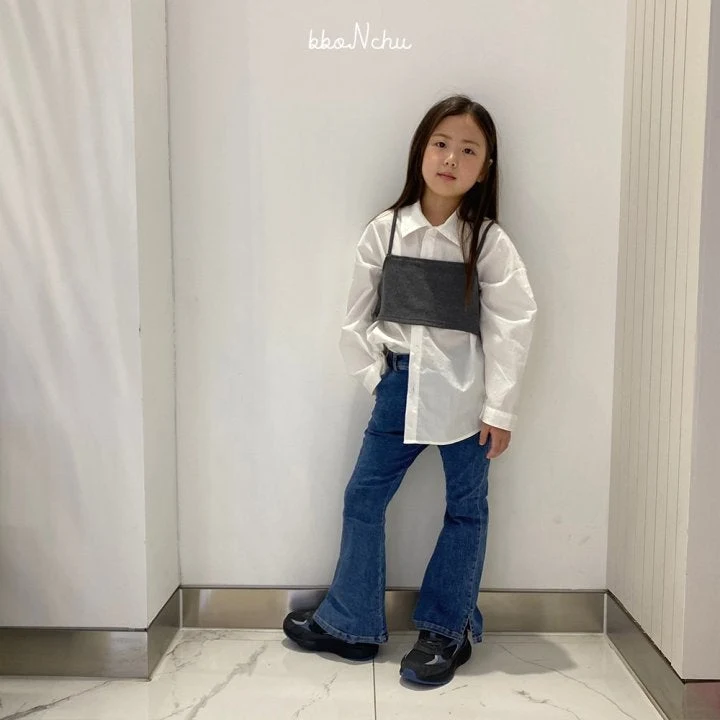 Bbonchu - Korean Children Fashion - #childrensboutique - Open Bootscut Denim Pants - 8