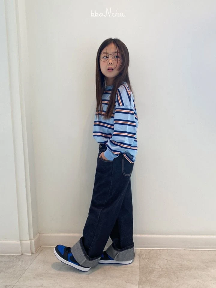 Bbonchu - Korean Children Fashion - #designkidswear - Indigo Roll-up Pants - 10