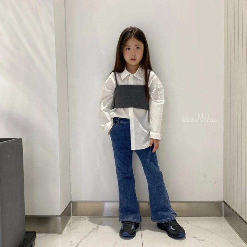 Bbonchu - Korean Children Fashion - #discoveringself - Open Bootscut Denim Pants - 10