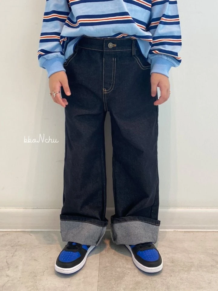 Bbonchu - Korean Children Fashion - #fashionkids - Indigo Roll-up Pants - 12