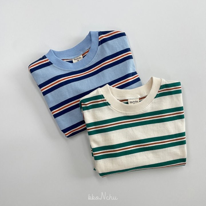 Bbonchu - Korean Children Fashion - #fashionkids - Stripe Box Tee - 8