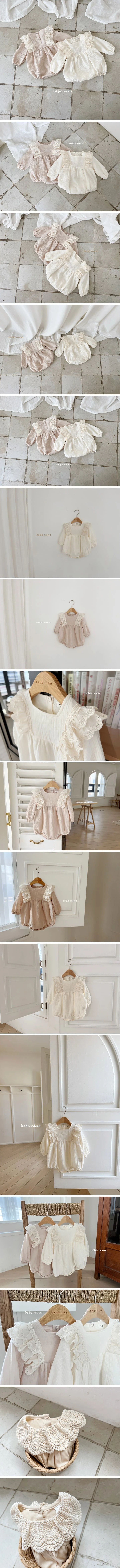 Bebe Nine - Korean Baby Fashion - #babyclothing - Square Frill Bodysuit