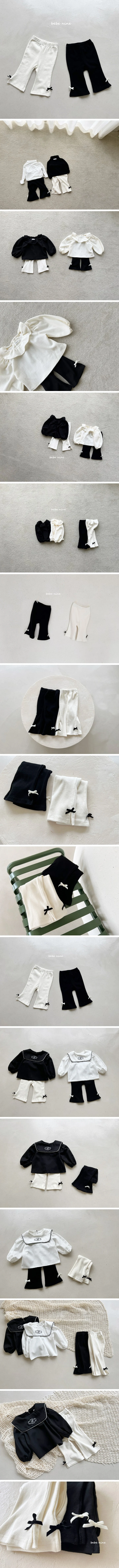 Bebe Nine - Korean Baby Fashion - #babyclothing - Ribbon Bootscut Pants