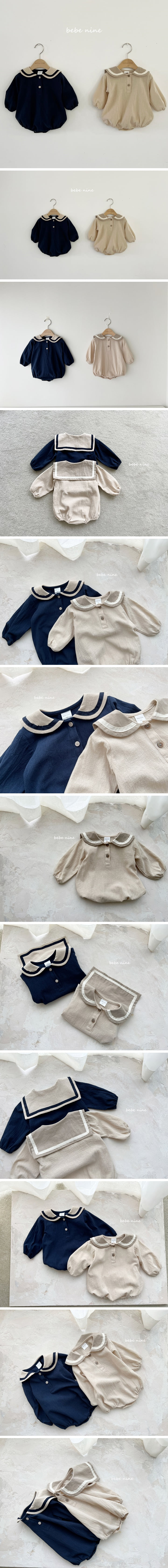 Bebe Nine - Korean Baby Fashion - #babyfever - Anju Sailor Bodysuit