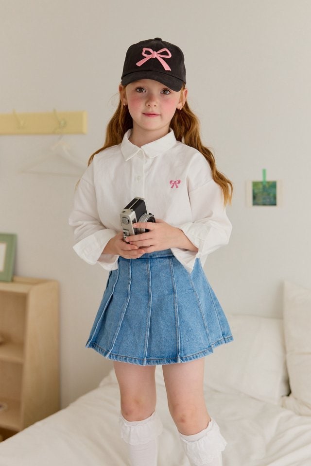 Berry Berry - Korean Children Fashion - #fashionkids - Denim Pleats Skirts - 2