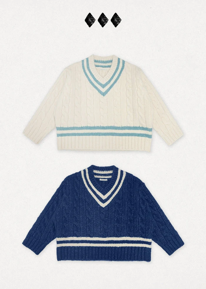 Bien A Bien - Korean Children Fashion - #toddlerclothing - Lanta Cable Knit Pullover