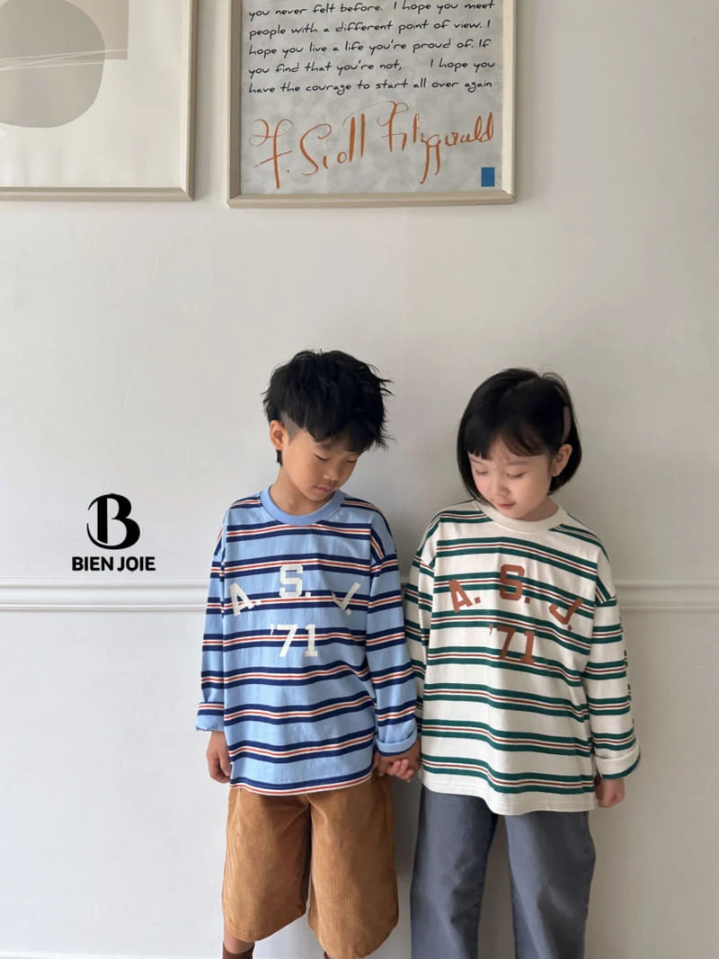 Bien Joie - Korean Children Fashion - #Kfashion4kids - Maron Stripe Tee - 7