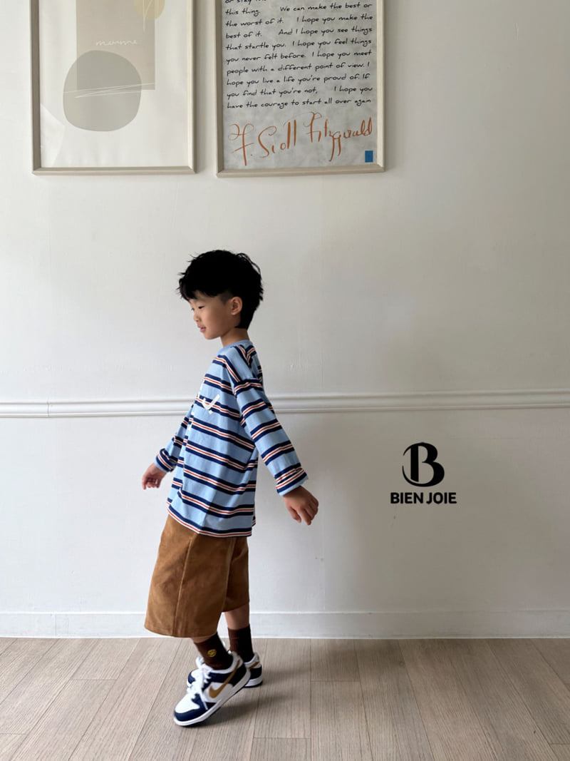 Bien Joie - Korean Children Fashion - #discoveringself - Maron Stripe Tee - 2