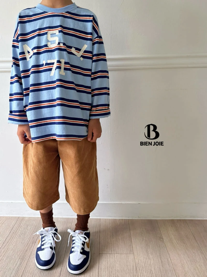 Bien Joie - Korean Children Fashion - #fashionkids - Maron Stripe Tee - 3