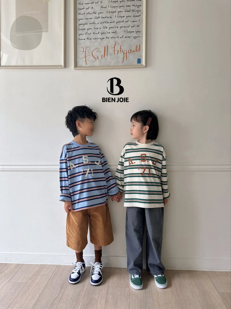 Bien Joie - Korean Children Fashion - #fashionkids - Maron Stripe Tee - 4