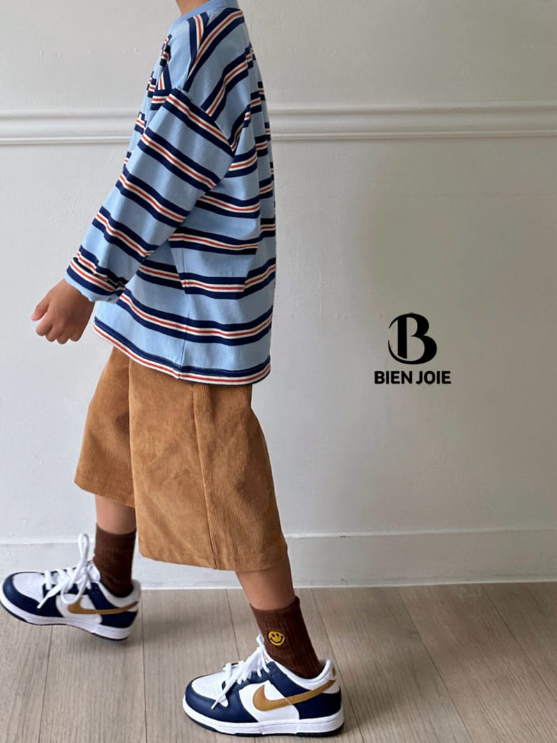 Bien Joie - Korean Children Fashion - #kidzfashiontrend - Maron Stripe Tee - 6