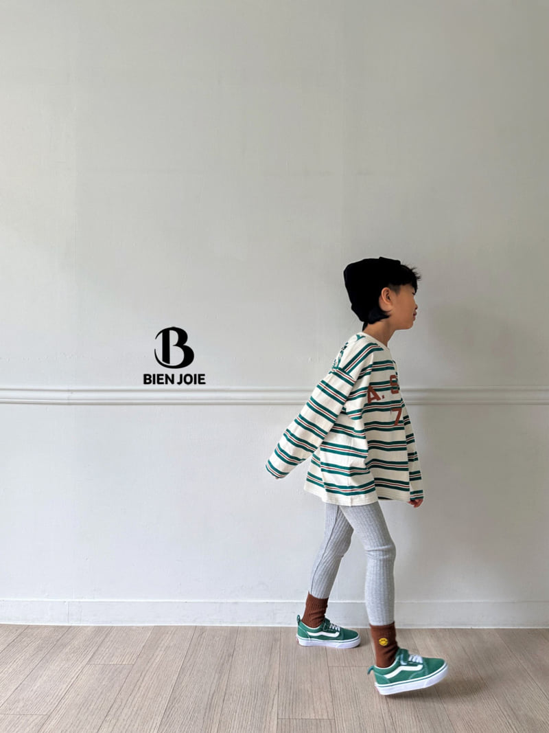 Bien Joie - Korean Children Fashion - #todddlerfashion - Maron Stripe Tee - 12